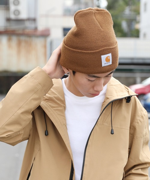 Carhartt（カーハート）の「【CARHARTT/カーハート】Acrylic Watch Hat/アクリルウォッチハット（ニットキャップ/ビーニー・メンズ・ホワイト/ブラック/ダークグリーン/ネイビー/ブラウン/グレー/ライム/オレンジ/ボルドー/ヘザーチャコール/ブラック×ホワイト/ブラウン系その他/ダークブラウン・FREE）」の8枚目の写真