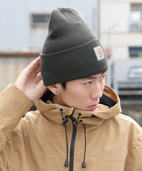 Carhartt（カーハート）の「【CARHARTT/カーハート】Acrylic Watch Hat/アクリルウォッチハット（ニットキャップ/ビーニー・メンズ・ホワイト/ブラック/ダークグリーン/ネイビー/ブラウン/グレー/ライム/オレンジ/ボルドー/ヘザーチャコール/ブラック×ホワイト/ブラウン系その他/ダークブラウン・FREE）」の10枚目の写真