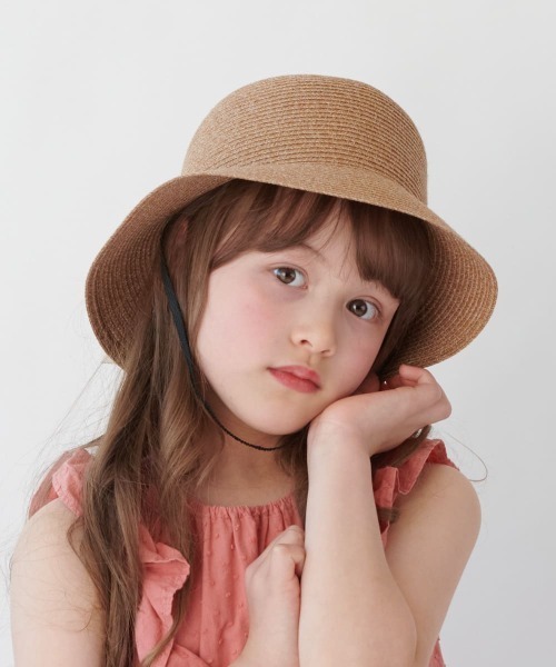 milsa(ミルサ)の「【ミルサ】MK Washable Bd Ribbon Cape/洗えるUVカットハット サイズ展開(ハット・キッズ・ライトグリーン/ピンク/イエロー/パープル/ブラウン/ベージュ/ネイビー/ピンク系/オフホワイト・54cm/52cm)」の2枚目の写真