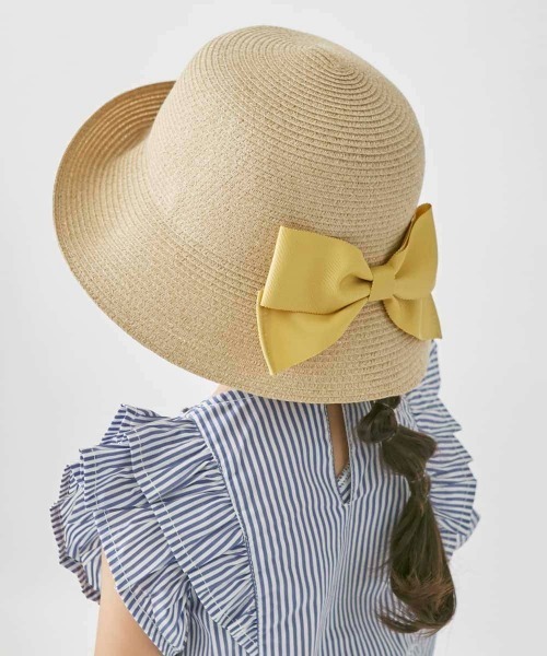 milsa(ミルサ)の「【ミルサ】MK Washable Bd Ribbon Cape/洗えるUVカットハット サイズ展開(ハット・キッズ・ライトグリーン/ピンク/イエロー/パープル/ブラウン/ベージュ/ネイビー/ピンク系/オフホワイト・54cm/52cm)」の21枚目の写真