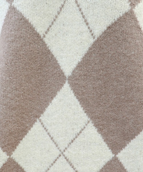 PairPair(ペアペア)の「アーガイルVネックニット(ニット/セーター・レディース・その他/モカ/ライトグリーン・FREE)」の11枚目の写真