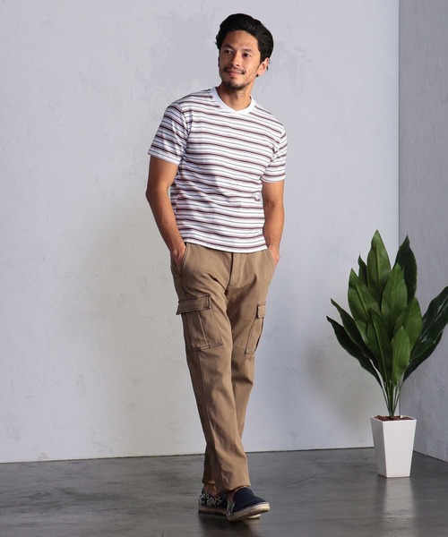 MEN'S BIGI(メンズビギ)の「ハイパワーストレッチ ヘリンボーンカーゴパンツ(カーゴパンツ・メンズ・ベージュ/カーキ・04/02/03/01)」の4枚目の写真