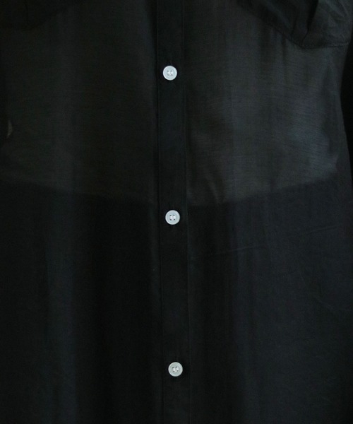 vingtrois（バントロア）の「【vingtrois】サイドスリットシアーシャツワンピース（ワンピース・レディース・ブラック/オフホワイト・M）」の14枚目の写真