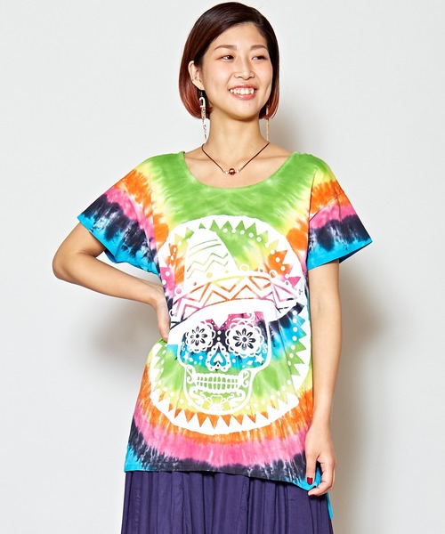 チャイハネ（チャイハネ）の「【チャイハネ】タイダイエスニックTシャツ（Tシャツ/カットソー・レディース・その他1/その他2/その他3/その他4/その他5・FREE）」の2枚目の写真