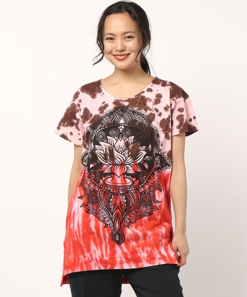 チャイハネ チャイハネ の チャイハネ タイダイエスニックtシャツ Tシャツ カットソー Wear