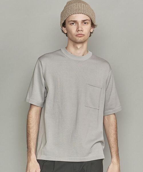 BEAUTY&YOUTH UNITED ARROWS（ビューティーアンドユースユナイテッドアローズ）の「BY シルクコットン 1POC Tシャツ（Tシャツ/カットソー・メンズ・ライトピンク/ライトグレー/ダークグリーン・X-LARGE/LARGE/MEDIUM/SMALL）」の2枚目の写真
