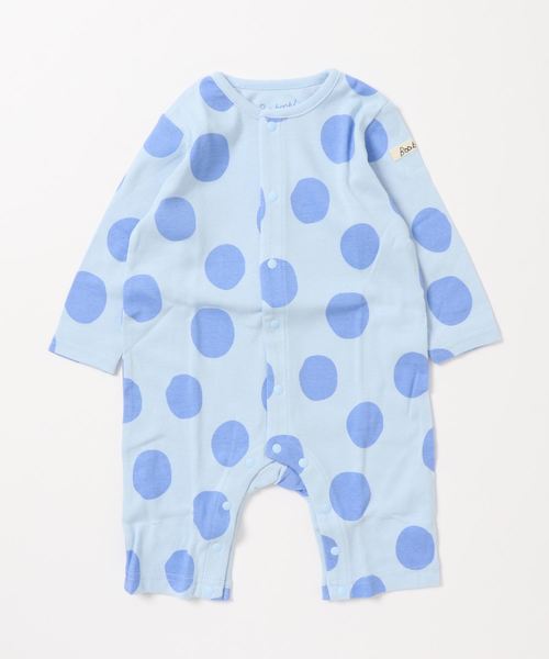 Baabook（ばぶーく）の「[60-70]ドット長袖カバーオール（ロンパース・キッズ・ブルー/ベージュ/ピンク・70cm/60cm）」の2枚目の写真