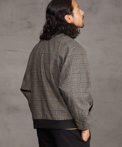 CAMBIO(カンビオ)の「mj7447-Check Loose Rib Blouson ブルゾン(ブルゾン・メンズ・ベージュ/チャコール・S/M/L)」の11枚目の写真