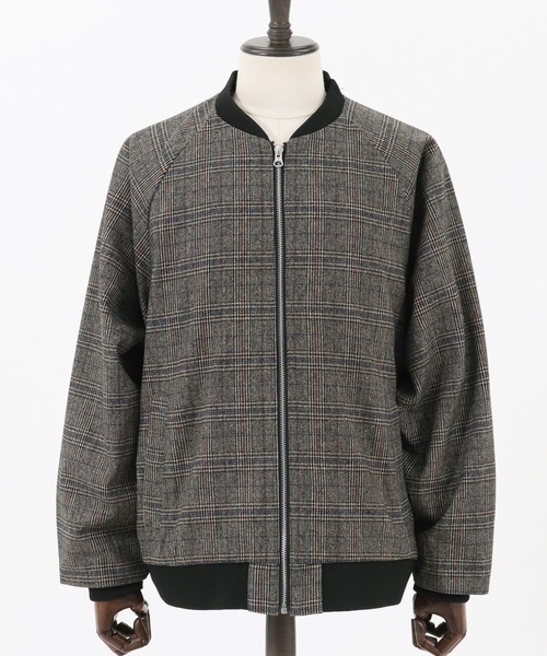 CAMBIO(カンビオ)の「mj7447-Check Loose Rib Blouson ブルゾン(ブルゾン・メンズ・ベージュ/チャコール・S/M/L)」の14枚目の写真