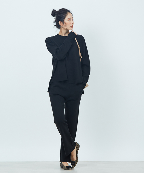 まとめ売り　★Rouge vif ★ネイビー ニットコート　イエナネイビーパンツ Rouge vif（ルージュヴィフ）の「ポケット付きウール混ニット