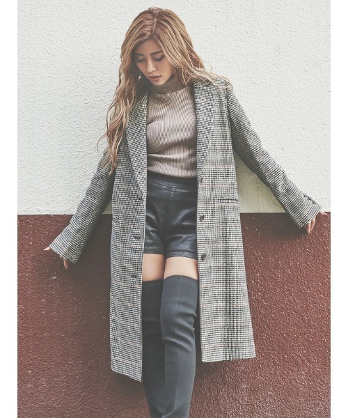 EGOIST(エゴイスト)の「Iラインチェスターコート(チェスターコート・レディース・ブラック/ブラウン/マルチ・S/M)」の3枚目の写真