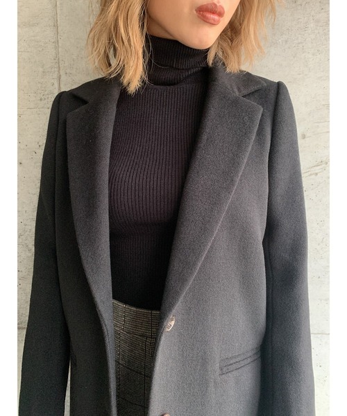 EGOIST(エゴイスト)の「Iラインチェスターコート(チェスターコート・レディース・ブラック/ブラウン/マルチ・S/M)」の8枚目の写真