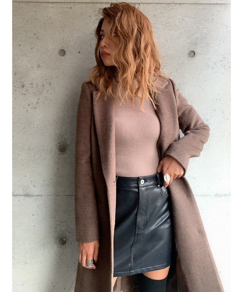 EGOIST(エゴイスト)の「Iラインチェスターコート(チェスターコート・レディース・ブラック/ブラウン/マルチ・S/M)」の4枚目の写真