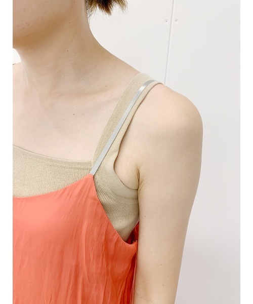 SHENERY（シーナリー）の「ウェッティサテンタイトマキシキャミワンピース（ワンピース・レディース・ブラック/グレイッシュベージュ/ピンク・FREE）」の13枚目の写真