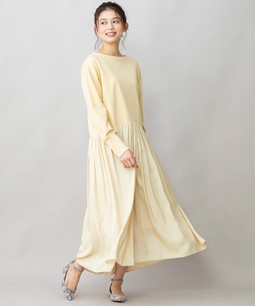ノアノア ワンピース　チュニック シンガポール·スリング　M〜Lsize セール】キカプリントギャザーチュニックワンピース（ワンピース