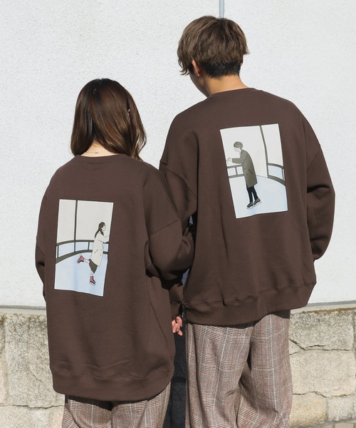 PairPair（ペアペア）の「カップルアソートスウェット(ユニセックス)（スウェット・レディース・ホワイト/ベージュ/ブラウン/グリーン/アイボリー/ボルドー/ホワイト系その他/ブラウン系その他/ナチュラル/ベージュ系その他/レッド系その他/スミクロ・FREE）」の5枚目の写真