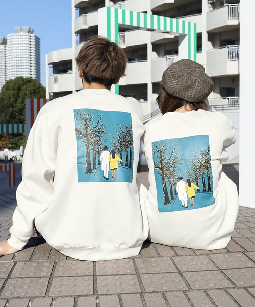PairPair（ペアペア）の「カップルアソートスウェット(ユニセックス)（スウェット・レディース・ホワイト/ベージュ/ブラウン/グリーン/アイボリー/ボルドー/ホワイト系その他/ブラウン系その他/ナチュラル/ベージュ系その他/レッド系その他/スミクロ・FREE）」の8枚目の写真