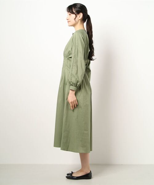 LADYMADE（レディメイド）の「レイヤーフロントウエストタックシャツワンピース（シャツワンピース・レディース・ベージュ/カーキ/オフホワイト・FREE）」の5枚目の写真