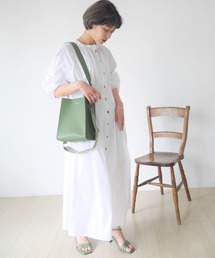 レイヤーフロントウエストタックシャツワンピース