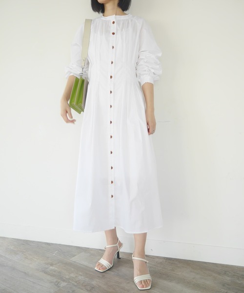 LADYMADE（レディメイド）の「レイヤーフロントウエストタックシャツワンピース（シャツワンピース・レディース・ベージュ/カーキ/オフホワイト・FREE）」の6枚目の写真