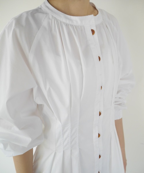 LADYMADE（レディメイド）の「レイヤーフロントウエストタックシャツワンピース（シャツワンピース・レディース・ベージュ/カーキ/オフホワイト・FREE）」の8枚目の写真