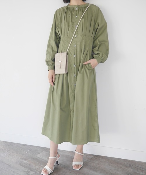 LADYMADE（レディメイド）の「レイヤーフロントウエストタックシャツワンピース（シャツワンピース・レディース・ベージュ/カーキ/オフホワイト・FREE）」の14枚目の写真