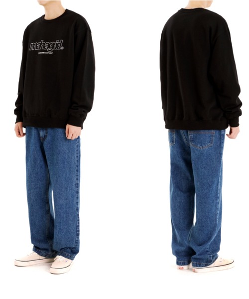 MAHAGRID（マハグリッド）の「『mahagrid/マハグリッド』THIRD LOGO CREWNECK/サードロゴクルーネック スウェットシャツ トレーナー（スウェット・レディース・ブラック/ネイビー/グレー/グリーン/ブルー/アイボリー/チャコールグレー/ライトグリーン/パープル/レッド・S/M/L/XL）」の20枚目の写真