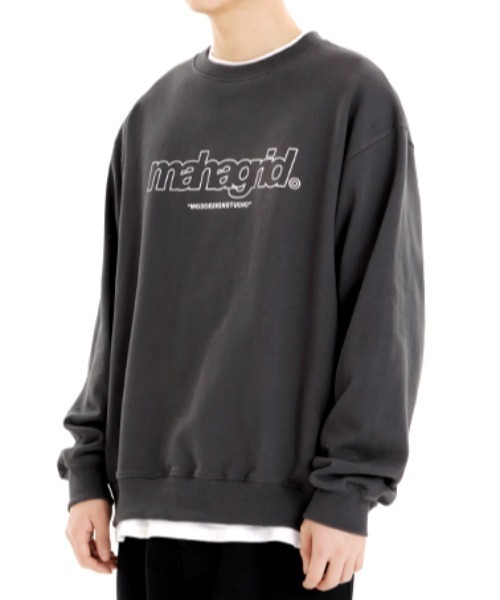 トレーナー スウェット 「mahagrid/マハグリッド」THIRD LOGO CREWNECK/サードロゴクルーネックスウェットシャツ レディース mahagrid/マハグリッド』THIRD LOGO CREWNECK/サードロゴクルー