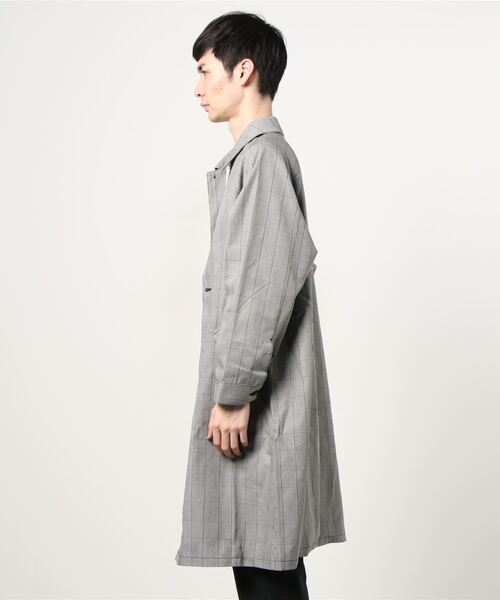 WEGO(ウィゴー)の「WEGO/【セットアップ対応商品】クラシックチェックステンカラーコート(ステンカラーコート・メンズ・グレー系その他・LARGE/MEDIUM)」の10枚目の写真