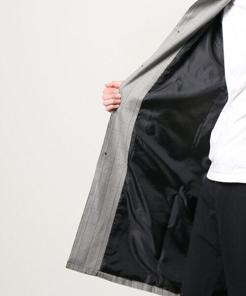 WEGO(ウィゴー)の「WEGO/【セットアップ対応商品】クラシックチェックステンカラーコート(ステンカラーコート・メンズ・グレー系その他・LARGE/MEDIUM)」の13枚目の写真