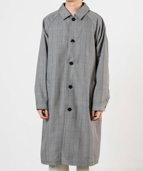WEGO(ウィゴー)の「WEGO/【セットアップ対応商品】クラシックチェックステンカラーコート(ステンカラーコート・メンズ・グレー系その他・LARGE/MEDIUM)」の2枚目の写真