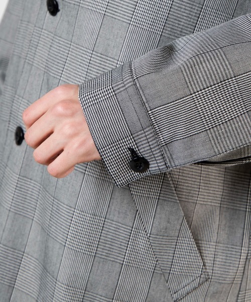WEGO(ウィゴー)の「WEGO/【セットアップ対応商品】クラシックチェックステンカラーコート(ステンカラーコート・メンズ・グレー系その他・LARGE/MEDIUM)」の18枚目の写真
