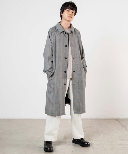 WEGO(ウィゴー)の「WEGO/【セットアップ対応商品】クラシックチェックステンカラーコート(ステンカラーコート・メンズ・グレー系その他・LARGE/MEDIUM)」の19枚目の写真