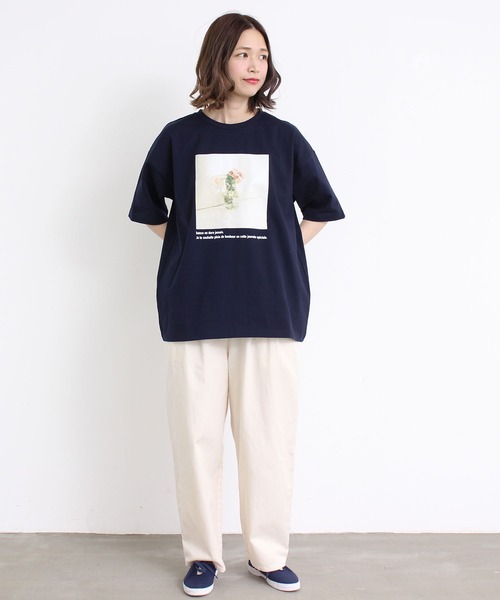 aimer le mieux（エメルミュー）の「aimer　綿テンセルタックストレートパンツ（その他パンツ・レディース・カーキ/オフホワイト/ネイビー・FREE）」の22枚目の写真