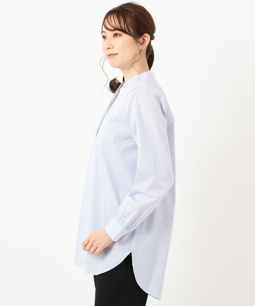 J.PRESS Ladies（J.プレス レディス）の「【洗える】SOMELOS ANGEL スタンドカラー ブラウス（シャツ/ブラウス・レディース・ベージュ系1/サックスブルー系1/ホワイト系1・XS）」の10枚目の写真
