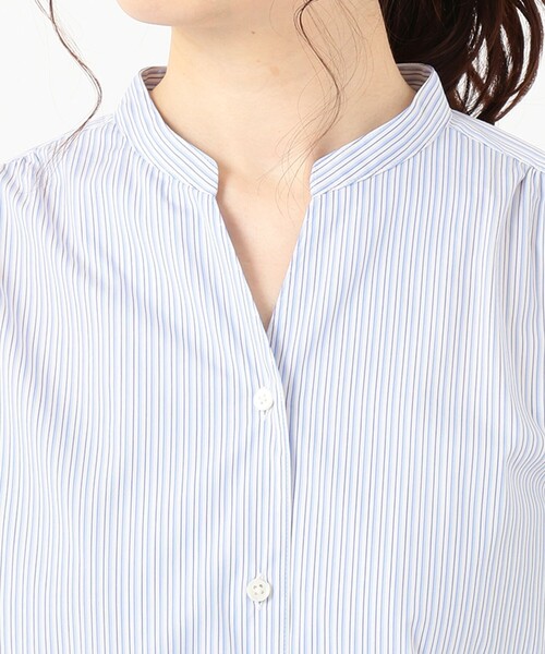J.PRESS Ladies（J.プレス レディス）の「【洗える】SOMELOS ANGEL スタンドカラー ブラウス（シャツ/ブラウス・レディース・ベージュ系1/サックスブルー系1/ホワイト系1・XS）」の12枚目の写真