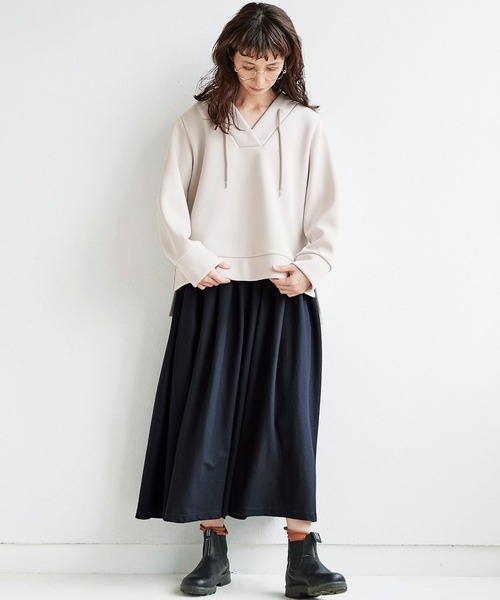 Sunny clouds（サニークラウズ）の「サニークラウズ　ラッセル編みのキュロット〈レディース〉（その他パンツ・レディース・ブラック・MEDIUM/X-LARGE/XX-LARGE/LARGE/NM）」の2枚目の写真