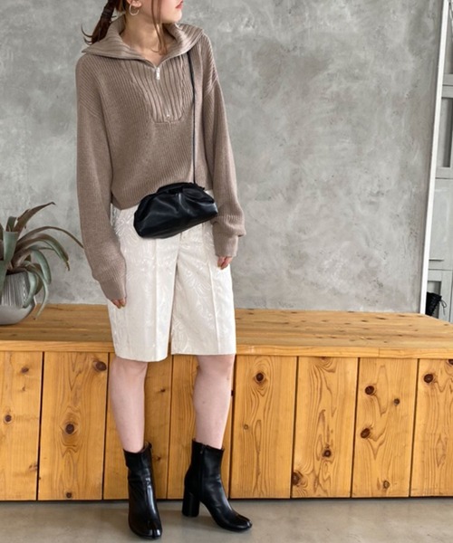 bohmal（ボマール）の「ネックジップ付きニット（ニット/セーター・レディース・ブラック/ホワイト/モカ・FREE）」の11枚目の写真