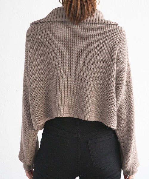 bohmal（ボマール）の「ネックジップ付きニット（ニット/セーター・レディース・ブラック/ホワイト/モカ・FREE）」の17枚目の写真