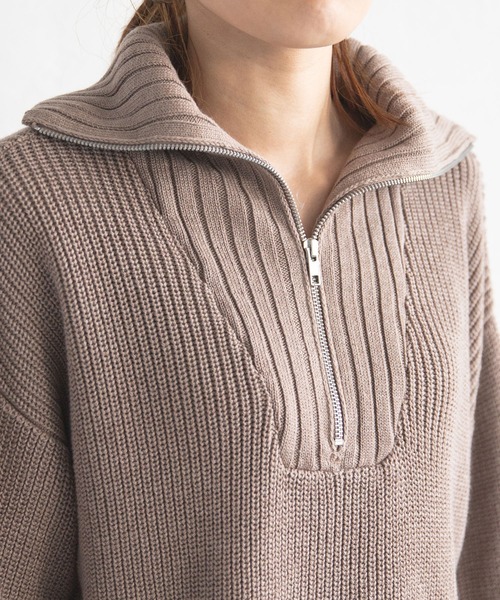 bohmal（ボマール）の「ネックジップ付きニット（ニット/セーター・レディース・ブラック/ホワイト/モカ・FREE）」の19枚目の写真