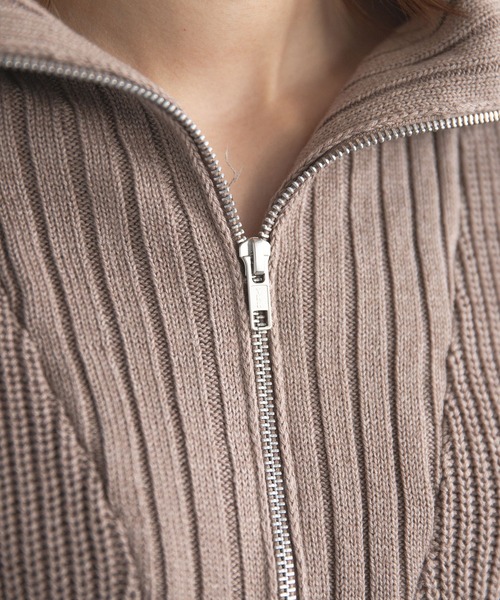 bohmal（ボマール）の「ネックジップ付きニット（ニット/セーター・レディース・ブラック/ホワイト/モカ・FREE）」の21枚目の写真