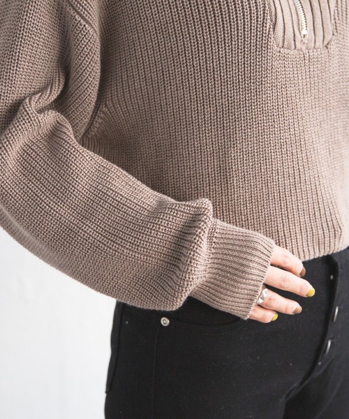 bohmal（ボマール）の「ネックジップ付きニット（ニット/セーター・レディース・ブラック/ホワイト/モカ・FREE）」の22枚目の写真