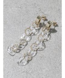 アクリル&ツイストリングピアス