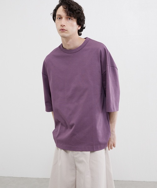 Lui's(ルイス)の「ハイクオリティー7分袖ビッグシルエットTシャツ(Tシャツ/カットソー)」|ライトパープル