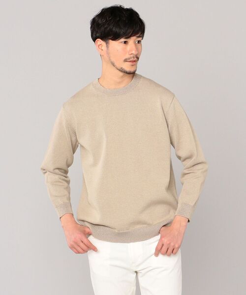 SHIPS（シップス）の「SHIPS: 疑麻コットン/ECOPET(R) プルオーバー ニット（ニット/セーター・メンズ・ライトブルー/オフホワイト/ベージュ/ピンク・SMALL/LARGE/X-LARGE/MEDIUM）」の4枚目の写真