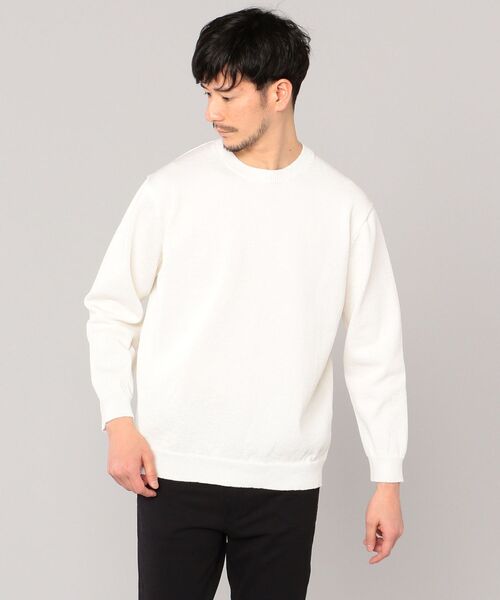 SHIPS（シップス）の「SHIPS: 疑麻コットン/ECOPET(R) プルオーバー ニット（ニット/セーター・メンズ・ライトブルー/オフホワイト/ベージュ/ピンク・SMALL/LARGE/X-LARGE/MEDIUM）」の3枚目の写真