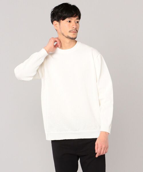 SHIPS（シップス）の「SHIPS: 疑麻コットン/ECOPET(R) プルオーバー ニット（ニット/セーター・メンズ・ライトブルー/オフホワイト/ベージュ/ピンク・SMALL/LARGE/X-LARGE/MEDIUM）」の5枚目の写真