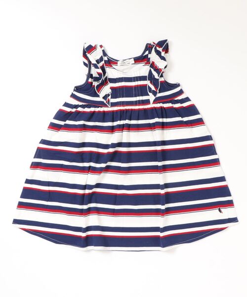 Tappet（タペット）の「[110-150]ボーダーワンピース（ワンピース・キッズ・ブルー/ネイビー・130cm/120cm/140cm/150cm/110cm）」の2枚目の写真