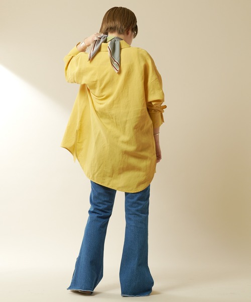 SHENERY(シーナリー)の「配色ストライプスカーフ(バンダナ/スカーフ・レディース・ピンク/イエロー・FREE)」の5枚目の写真