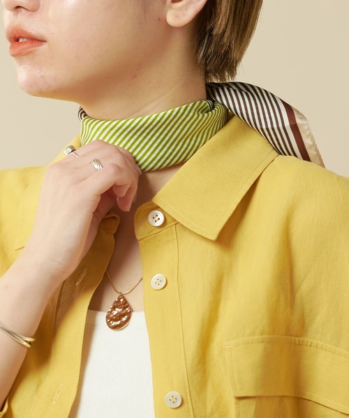 SHENERY(シーナリー)の「配色ストライプスカーフ(バンダナ/スカーフ・レディース・ピンク/イエロー・FREE)」の16枚目の写真